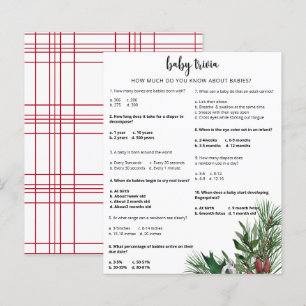 Evergreen Snow Baby Trivia   Baby Shower Game