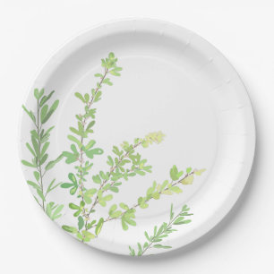 Evergreen springs Nature Greenery Paper Plates