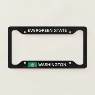 Evergreen State Flag of Washington License Plate Frame
