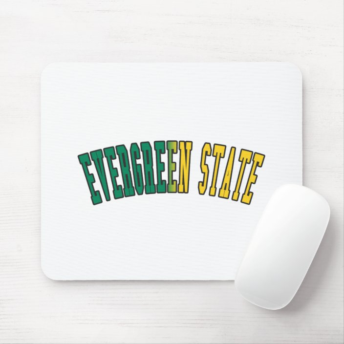 Evergreen State in State Flag Colors Mouse Pad