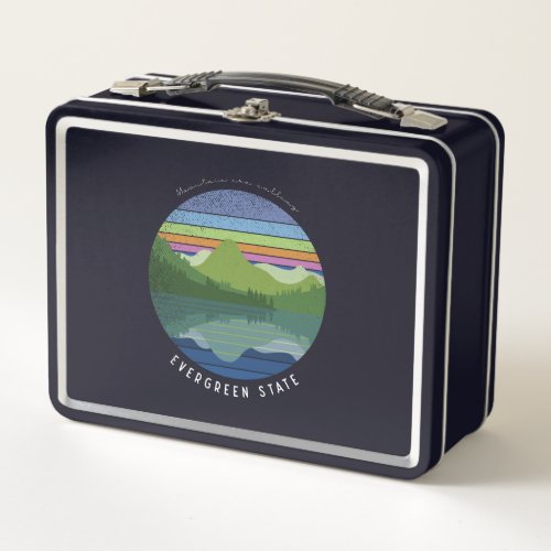 Evergreen state metal lunch box