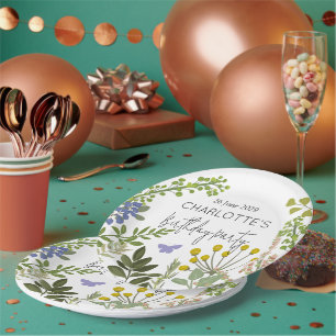 Evergreen Summer Garden Birthday Party  Paper Plates