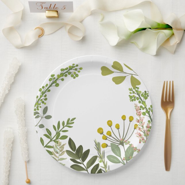 Evergreen Summer Garden Party  Paper Plates (Wedding)