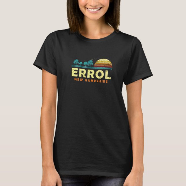 Evergreen Sunset Errol Forest New Hampshire Woods T-Shirt (Front)