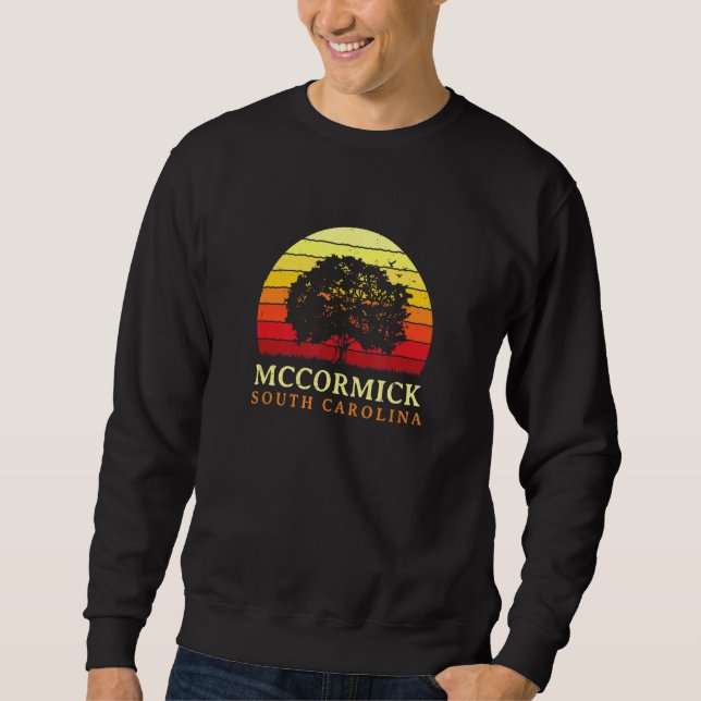 Evergreen Sunset Mccormick Oak Tree South Carolina Sweatshirt (Front)