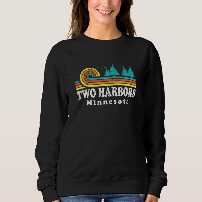 Evergreen Sunset Two Harbors Forest Minnesota Wood Sweatshirt (Front)