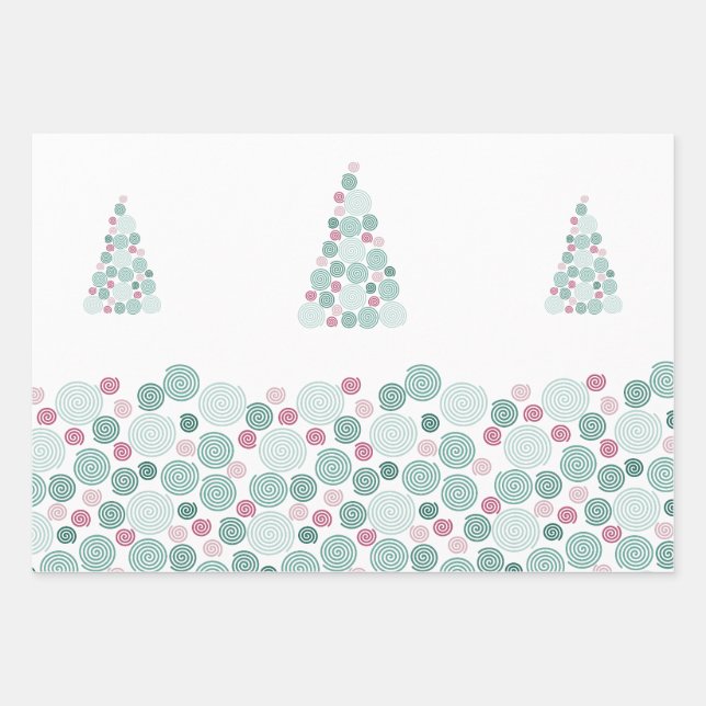 Evergreen Swirl (Pattern) Wrapping Paper Sheets (Front 3)
