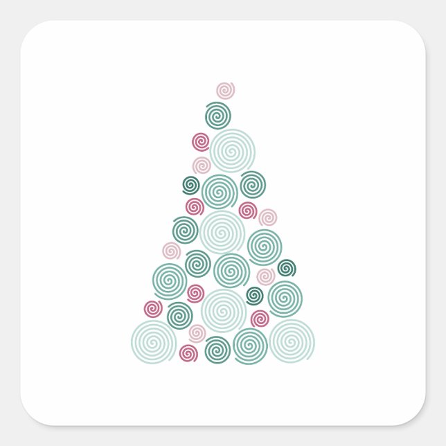 Evergreen Swirl Square Sticker (Front)