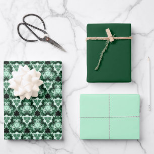 Evergreen Swirl w/Solids Wrapping Paper Sheets