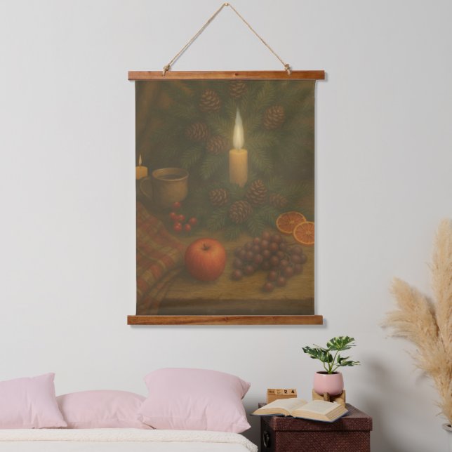 Evergreen Table – Candlelight and Calm Hanging Tapestry (Bedroom)