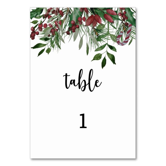 Evergreen table card (Front)