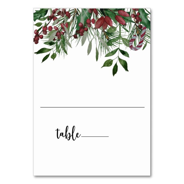 Evergreen table card (Front)