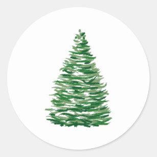 Evergreen Tree Classic Round Sticker