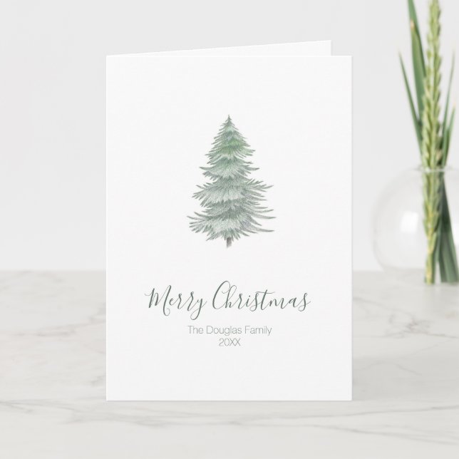  Evergreen Tree Duet Holiday Card (Front)