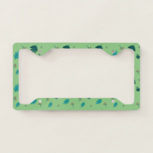 Evergreen Tree Leaves & Red Holly Berries License Plate Frame