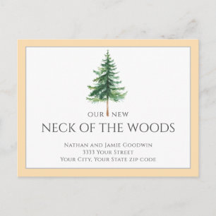 Evergreen Tree Moving New Home Announcement Postcard