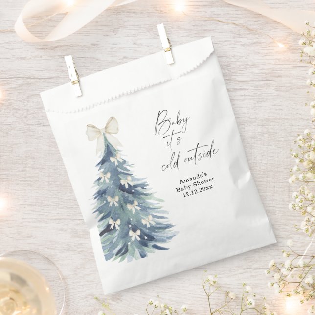 Evergreen tree with bows Baby shower Favor Bag (Clipped)