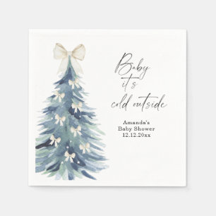 Evergreen tree with bows Baby shower Napkins