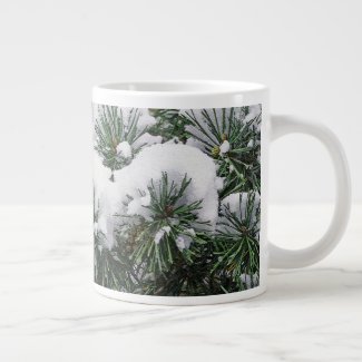 EVERGREEN TREE WITH SNOW-LADEN BOUGHS GIANT COFFEE