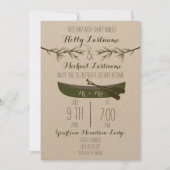 Evergreen Trees + Canoe Wedding Invitation (Front)