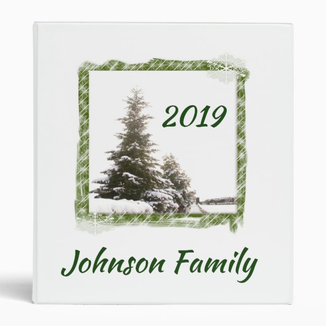 Evergreen Trees Christmas 3 Ring Binder (Front)