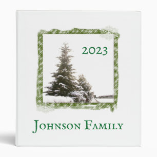 Evergreen Trees Christmas 3 Ring Binder