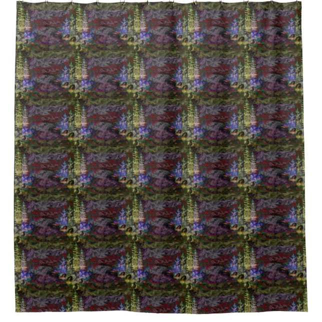 Evergreen Trees Shower Curtain (Front)