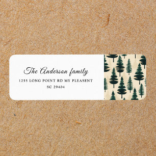 Evergreen Vintage Pine in Dark Green and Beige Label
