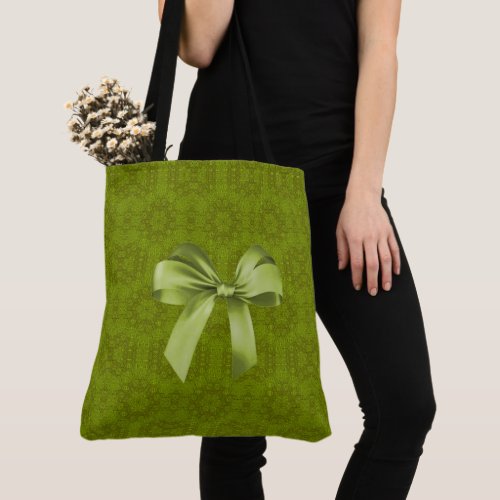 Evergreen w Bow Tote Bag