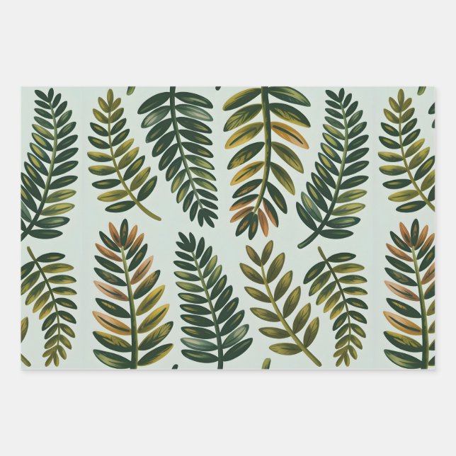 Evergreen Whisper Wrapping Paper Sheets (Front)