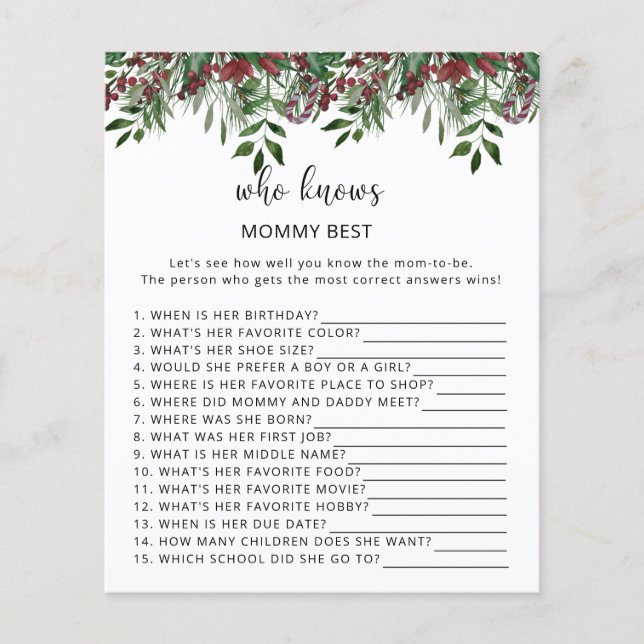 Evergreen Who knows mommy best (Front)