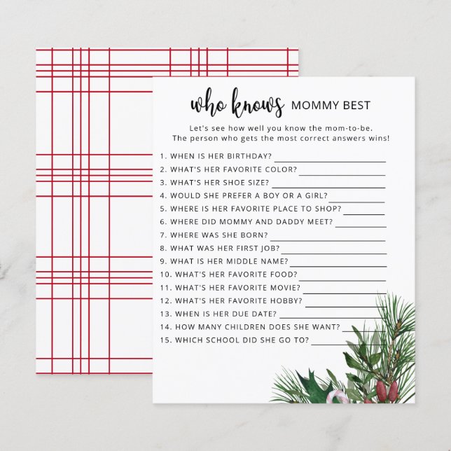 Evergreen Who knows mommy best (Front/Back)