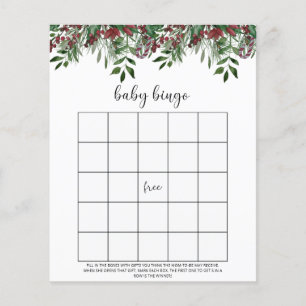 Evergreen winter baby bingo game