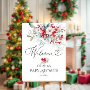 Evergreen Winter Baby Shower Welcome Foam Board
