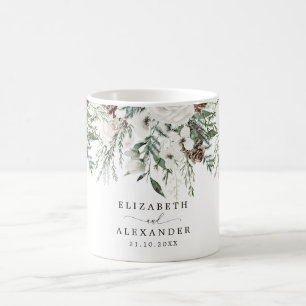 Evergreen winter Christmas Wedding Coffee Mug