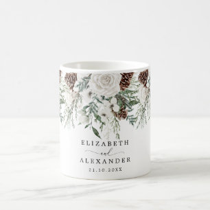 Evergreen winter Christmas Wedding Coffee Mug