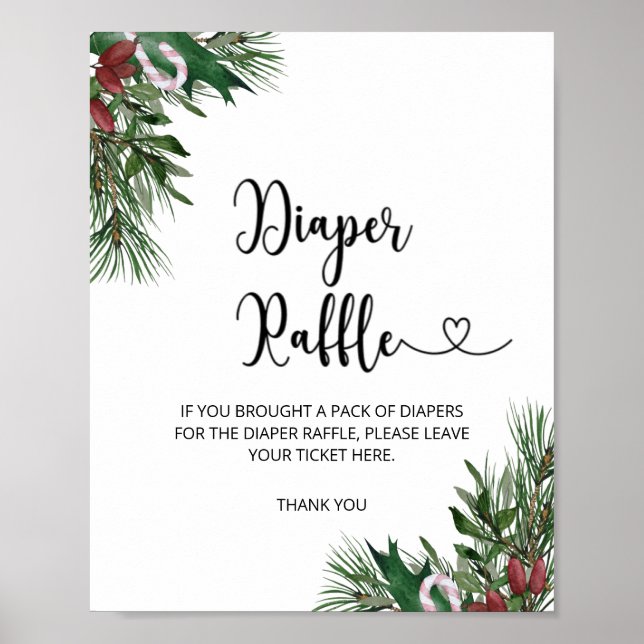Evergreen winter diaper raffle poster (Front)