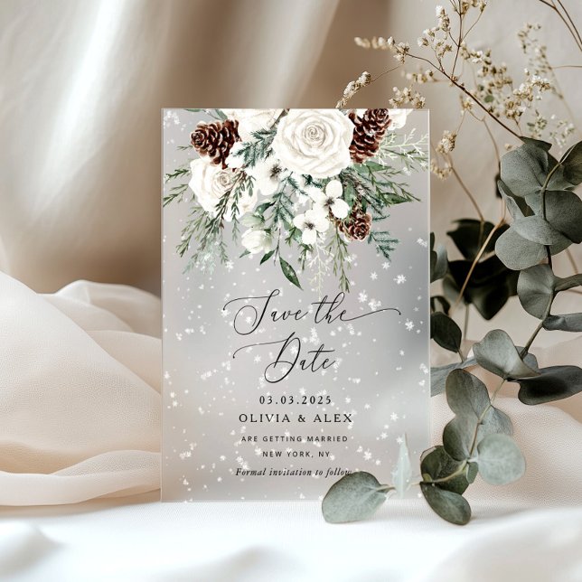 Evergreen Winter Elegant Save the Date (Creator Uploaded)