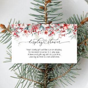 Evergreen Winter Floral Baby Shower Display Shower Enclosure Card