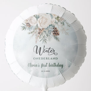 Evergreen Winter Onederland First Birthday Balloon
