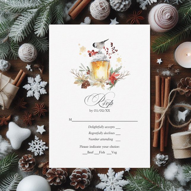Evergreen Winter Wonderland Pine and Spruce RSVP Card (Evergreen Winter Wonderland Pine and Spruce RSVP Card)