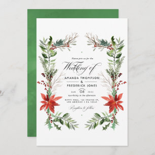 Evergreen - Wintertide Woodland Christmas Wedding Invitation