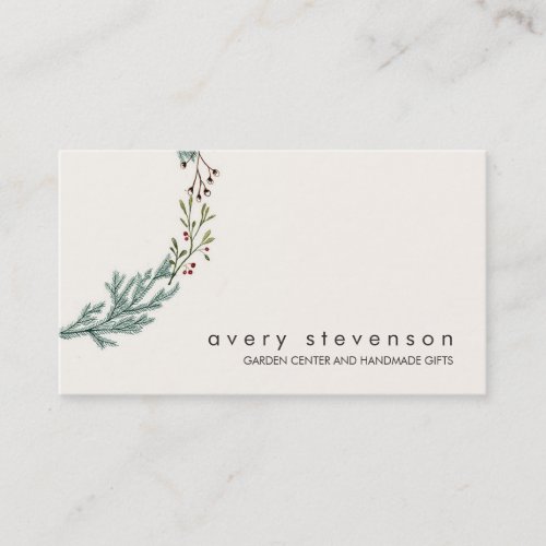 Evergreen Wreath Nature and Garden Center Business Card