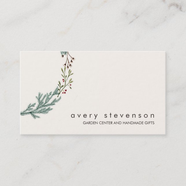 Evergreen Wreath Nature and Garden Center Business Card (Front)