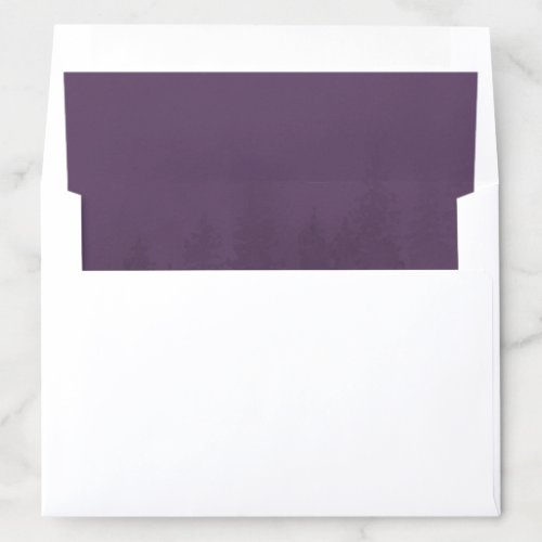 Evergreens Foggy Forest Rust Purple Watercolor Envelope Liner