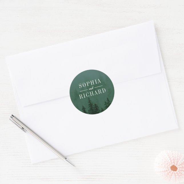 Evergreens Forest Dark Green Wedding Envelope Seal (Envelope)