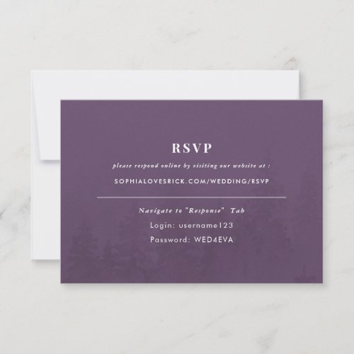 Evergreens in the Foggy Forest Purple Online RSVP