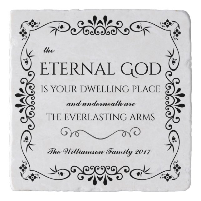 Everlasting Arms of the Lord Bible Verse Trivet (Front)