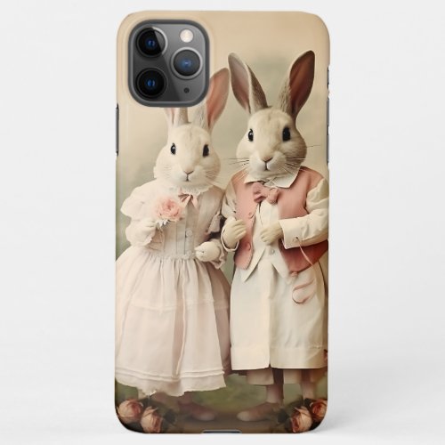 Everlasting Embrace _ Whimsical Vintage Rabbit Cou iPhone 11Pro Max Case