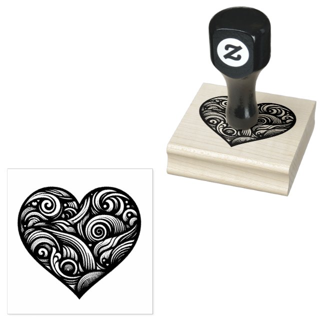 Everlasting HEart 2.5" x 2.5" Rubber Stamp  (Stamped)